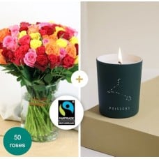 A bouquet of multicolored roses - Fish (Normal)