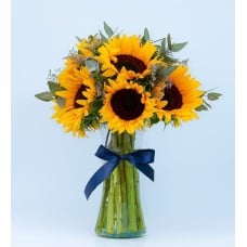 10 Sunflowers with Limonium