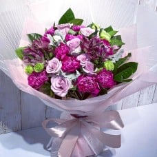 Carnations Roses and Alstroemerias Bouquet (Standard)