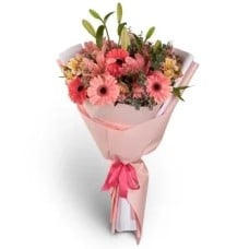 BOUQUET OF LILIES GERBERAS AND PREMIUM ALSTROEMERIAS