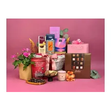 Mothers Day Flowers Scents and Treats Gift Basket