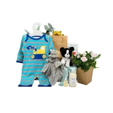 Baby Boy and Family Flower Gift Basket