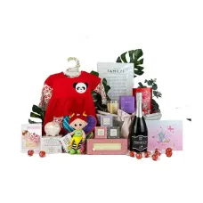 Baby Gift Prosecco and Presents Girl