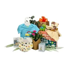 Baby Boy Gift Box With Flowers