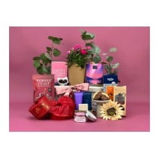 Mothers Day Flowers Scents and Treats Gift Basket