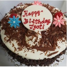 Birthday Cake Of Black Forest With Plaque (6 inch serving 4-8)