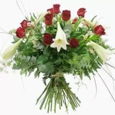 15 Red Roses, 10 White Lilies (Standard)