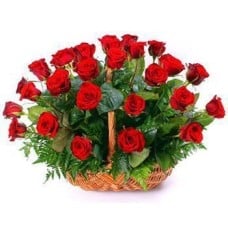 24 Red Roses in a Basket (Standard)