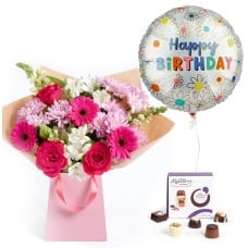 Birthday Flowers & Balloon Gift Set