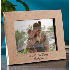 World's Best Daddy Personalised Wooden Photo Frame - Landscape