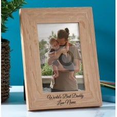 World's Best Daddy Personalised Wooden Photo Frame - Portrait