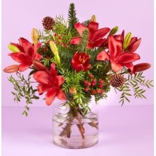 Festive Red Lilies