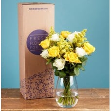 White and Yellow Rose Bouquet