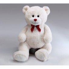 Plush 34" Bear White Grosgrain Ribbon