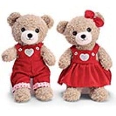 Plush Couple Bear Red 13"