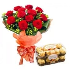 12 Red Roses and 16 Chocolates