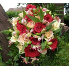 Bouquet Of Roses And Alstromeria