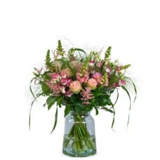 Condolence bouquet Pink + vase