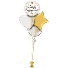 Happy Engagement Gold Hearts