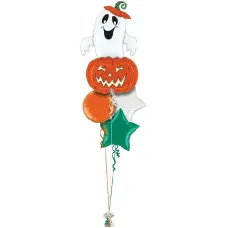 Laughing Ghost and Halloween Pumpkin