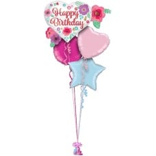 Birthday Heart Flower Cluster
