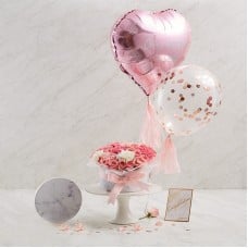 Balloon And Flower Gift Box