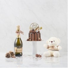 Birthday Combo Set(Cake Teddy Bear and Prosecco)