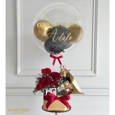 Red Rose Fizz Festivity Balloon Gift Set
