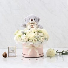 Combo Set(Flower Box And Teddy Bear)