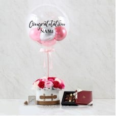 Combo Set(Flower Box, Chocolate And Balloon)