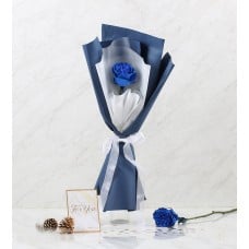 Single Tinted Blue Mondial Rose Bouquet