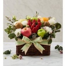 Fresh Fruits & Flowers Basket