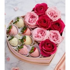Charming Roses & Strawberry Gift Box