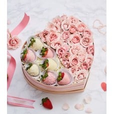 Chocolate Covered Strawberry &amp; Rose Gift Box