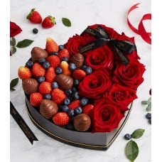 Eternal Love Chocolate & Rose Heart Box