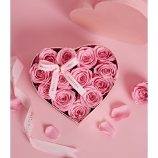 Sweet Pink Preserved Roses: Elegant Pink Heart VIP Gift Box