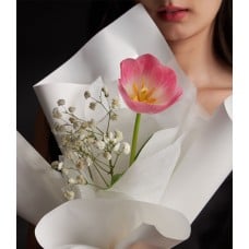 Sweet Pink Tulip & Gypsophila Bouquet