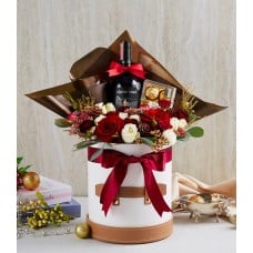 Wine & Chocolate Bliss with Blooms in a Box