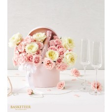Sweet Pink Roses Wine Box
