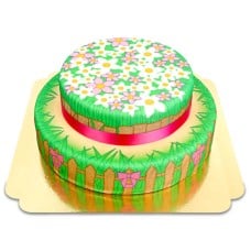 2-tier flower meadow cake