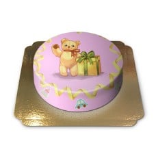 Pink teddy bear cake (Small (6 Servings))