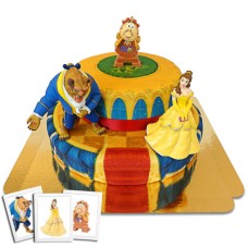 Beauty Belle and the Beast on 2 Tier Palace Hall Cake