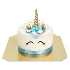 Blue Unicorn Deluxe Cake - double height (Small (18 cm (12 servings)))