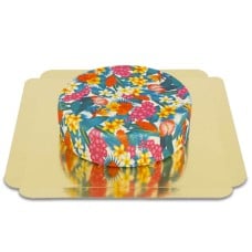 Blue Tropical Flower Cake (Small (6 Servings))
