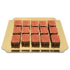 15 brownies with strawberry crisp decoration