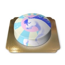 Unicorn cake blue and white (Small (6 Servings))