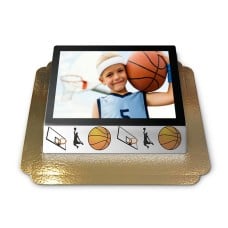 Photo cake in basketball design (Small (20cm X 14cm (Size S - 6 Servings)))