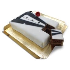 Groom's cake black and white tuxedo (Medium ((25×17 cm)10 servings))