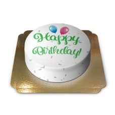 Happy Birthday Cake GREEN (Small (6 Servings))