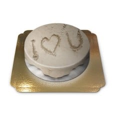 I love you on the beach cake